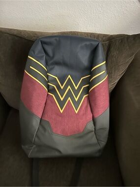 Superhero-Inspired Red and Black Backpack with Yellow Accent